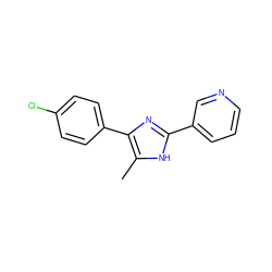 Cc1[nH]c(-c2cccnc2)nc1-c1ccc(Cl)cc1 ZINC000013553754