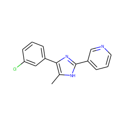 Cc1[nH]c(-c2cccnc2)nc1-c1cccc(Cl)c1 ZINC000013553749