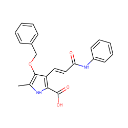 Cc1[nH]c(C(=O)O)c(/C=C/C(=O)Nc2ccccc2)c1OCc1ccccc1 ZINC000013778831