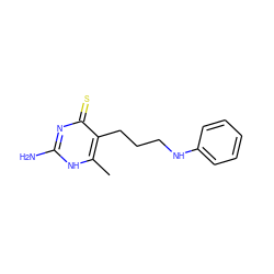 Cc1[nH]c(N)nc(=S)c1CCCNc1ccccc1 ZINC000001752163