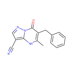 Cc1[nH]c2c(C#N)cnn2c(=O)c1Cc1ccccc1 ZINC000005730157