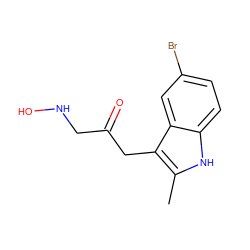 Cc1[nH]c2ccc(Br)cc2c1CC(=O)CNO ZINC000036159971