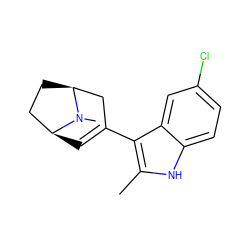 Cc1[nH]c2ccc(Cl)cc2c1C1=C[C@H]2CC[C@@H](C1)N2C ZINC000028526529