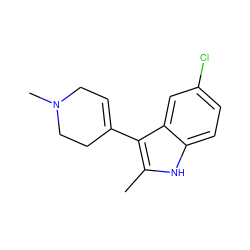 Cc1[nH]c2ccc(Cl)cc2c1C1=CCN(C)CC1 ZINC000028523766