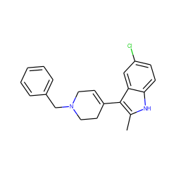 Cc1[nH]c2ccc(Cl)cc2c1C1=CCN(Cc2ccccc2)CC1 ZINC000028526173