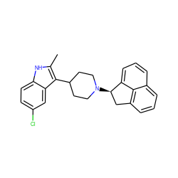 Cc1[nH]c2ccc(Cl)cc2c1C1CCN([C@@H]2Cc3cccc4cccc2c34)CC1 ZINC000036221524