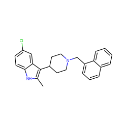 Cc1[nH]c2ccc(Cl)cc2c1C1CCN(Cc2cccc3ccccc23)CC1 ZINC000036221497