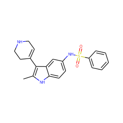 Cc1[nH]c2ccc(NS(=O)(=O)c3ccccc3)cc2c1C1=CCNCC1 ZINC000096910226