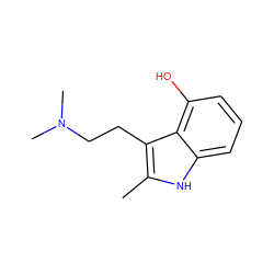 Cc1[nH]c2cccc(O)c2c1CCN(C)C ZINC000028528263