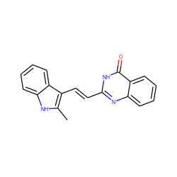 Cc1[nH]c2ccccc2c1/C=C/c1nc2ccccc2c(=O)[nH]1 ZINC000013571536