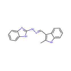 Cc1[nH]c2ccccc2c1/C=N/Nc1nc2ccccc2[nH]1 ZINC000005459608