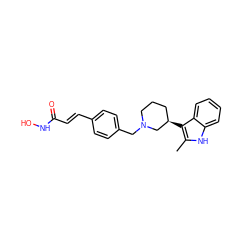 Cc1[nH]c2ccccc2c1[C@@H]1CCCN(Cc2ccc(/C=C/C(=O)NO)cc2)C1 ZINC000049068363