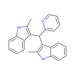 Cc1[nH]c2ccccc2c1C(c1ccccn1)c1c(C)[nH]c2ccccc12 ZINC000004116465