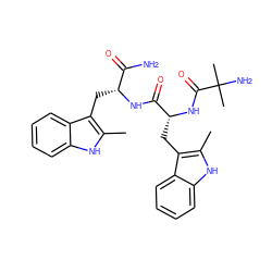 Cc1[nH]c2ccccc2c1C[C@@H](NC(=O)[C@@H](Cc1c(C)[nH]c2ccccc12)NC(=O)C(C)(C)N)C(N)=O ZINC000028223137