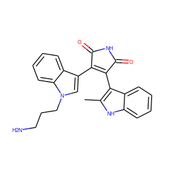 Cc1[nH]c2ccccc2c1C1=C(c2cn(CCCN)c3ccccc23)C(=O)NC1=O ZINC000029125278