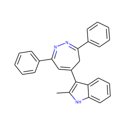 Cc1[nH]c2ccccc2c1C1=CC(c2ccccc2)=NN=C(c2ccccc2)C1 ZINC000000847468