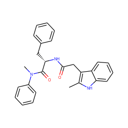 Cc1[nH]c2ccccc2c1CC(=O)N[C@@H](Cc1ccccc1)C(=O)N(C)c1ccccc1 ZINC000058660738