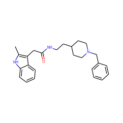 Cc1[nH]c2ccccc2c1CC(=O)NCCC1CCN(Cc2ccccc2)CC1 ZINC000043100706