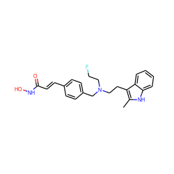 Cc1[nH]c2ccccc2c1CCN(CCF)Cc1ccc(/C=C/C(=O)NO)cc1 ZINC000072112712