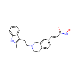 Cc1[nH]c2ccccc2c1CCN1CCc2ccc(/C=C/C(=O)NO)cc2C1 ZINC000049069318