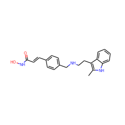 Cc1[nH]c2ccccc2c1CCNCc1ccc(/C=C/C(=O)NO)cc1 ZINC000022010649