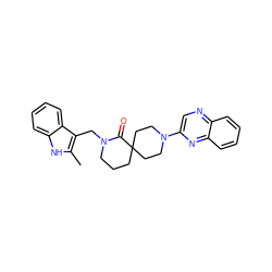 Cc1[nH]c2ccccc2c1CN1CCCC2(CCN(c3cnc4ccccc4n3)CC2)C1=O ZINC000096173171