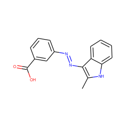 Cc1[nH]c2ccccc2c1N=Nc1cccc(C(=O)O)c1 ZINC000261122844