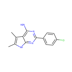 Cc1[nH]c2nc(-c3ccc(Cl)cc3)nc(N)c2c1C ZINC000026729756