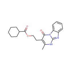 Cc1[nH]c2nc3ccccc3n2c(=O)c1CCOC(=O)C1CCCCC1 ZINC000001396375