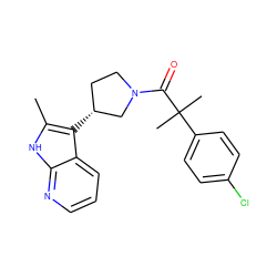 Cc1[nH]c2ncccc2c1[C@@H]1CCN(C(=O)C(C)(C)c2ccc(Cl)cc2)C1 ZINC000084687129