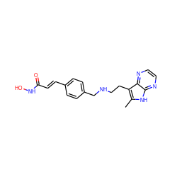 Cc1[nH]c2nccnc2c1CCNCc1ccc(/C=C/C(=O)NO)cc1 ZINC000072114137