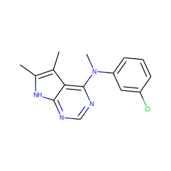 Cc1[nH]c2ncnc(N(C)c3cccc(Cl)c3)c2c1C ZINC000003815353