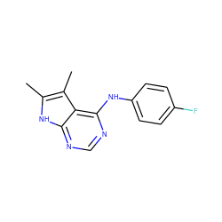 Cc1[nH]c2ncnc(Nc3ccc(F)cc3)c2c1C ZINC000003815360