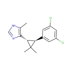 Cc1[nH]cnc1[C@@H]1[C@@H](c2cc(Cl)cc(Cl)c2)C1(C)C ZINC000029477033