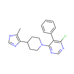 Cc1[nH]cnc1C1CCN(c2ncnc(Cl)c2-c2ccccc2)CC1 ZINC000036176481