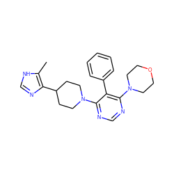 Cc1[nH]cnc1C1CCN(c2ncnc(N3CCOCC3)c2-c2ccccc2)CC1 ZINC000036176477