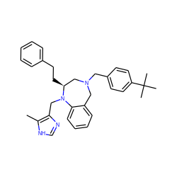 Cc1[nH]cnc1CN1c2ccccc2CN(Cc2ccc(C(C)(C)C)cc2)C[C@@H]1CCc1ccccc1 ZINC000025984437