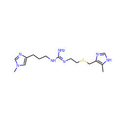 Cc1[nH]cnc1CSCC/N=C(\N)NCCCc1cn(C)cn1 ZINC000029214742