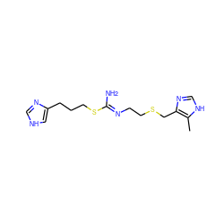 Cc1[nH]cnc1CSCC/N=C(\N)SCCCc1c[nH]cn1 ZINC000029213087