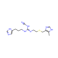 Cc1[nH]cnc1CSCC/N=C(\NC#N)NCCCc1cnc[nH]1 ZINC000029215455