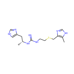 Cc1[nH]cnc1CSCCNC(=N)N[C@H](C)Cc1c[nH]cn1 ZINC000003620813