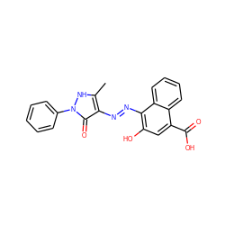 Cc1[nH]n(-c2ccccc2)c(=O)c1/N=N/c1c(O)cc(C(=O)O)c2ccccc12 ZINC000169319690