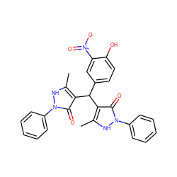 Cc1[nH]n(-c2ccccc2)c(=O)c1C(c1ccc(O)c([N+](=O)[O-])c1)c1c(C)[nH]n(-c2ccccc2)c1=O ZINC000016183429