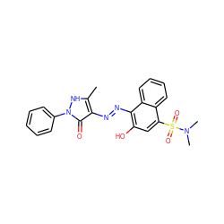 Cc1[nH]n(-c2ccccc2)c(=O)c1N=Nc1c(O)cc(S(=O)(=O)N(C)C)c2ccccc12 ZINC000299849249