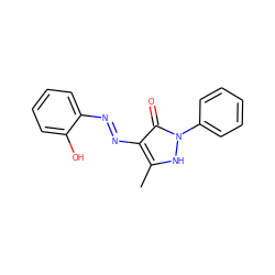 Cc1[nH]n(-c2ccccc2)c(=O)c1N=Nc1ccccc1O ZINC000261159184