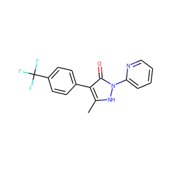 Cc1[nH]n(-c2ccccn2)c(=O)c1-c1ccc(C(F)(F)F)cc1 ZINC000082159218