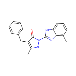 Cc1[nH]n(-c2nc3c(C)cccc3[nH]2)c(=O)c1Cc1ccccc1 ZINC000169330071