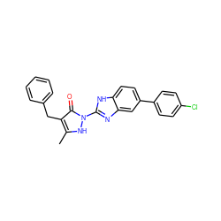 Cc1[nH]n(-c2nc3cc(-c4ccc(Cl)cc4)ccc3[nH]2)c(=O)c1Cc1ccccc1 ZINC000169320273