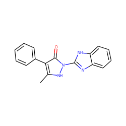 Cc1[nH]n(-c2nc3ccccc3[nH]2)c(=O)c1-c1ccccc1 ZINC000073240075