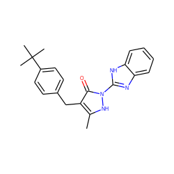 Cc1[nH]n(-c2nc3ccccc3[nH]2)c(=O)c1Cc1ccc(C(C)(C)C)cc1 ZINC000009059689